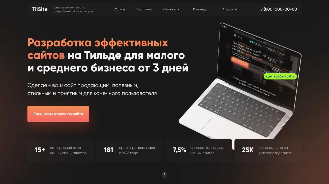 Шаблон сайта «Разработка сайтов»