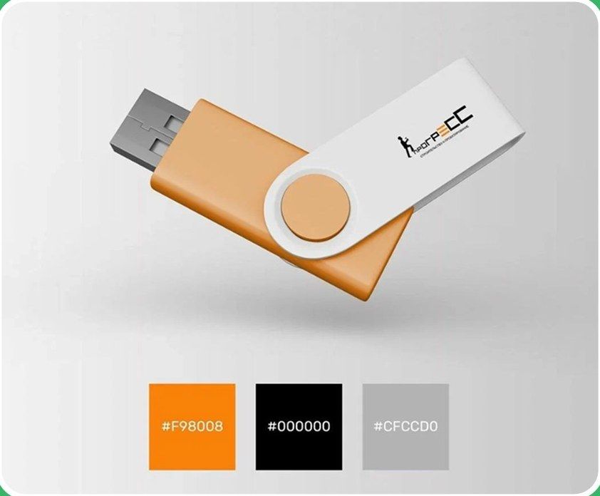 Branded flash drive and brand colors