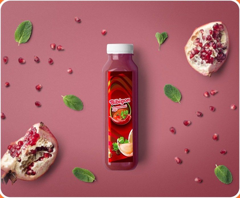 Pomegranate juice bottle design