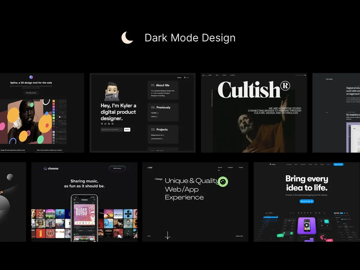 Dark mode for modern web design