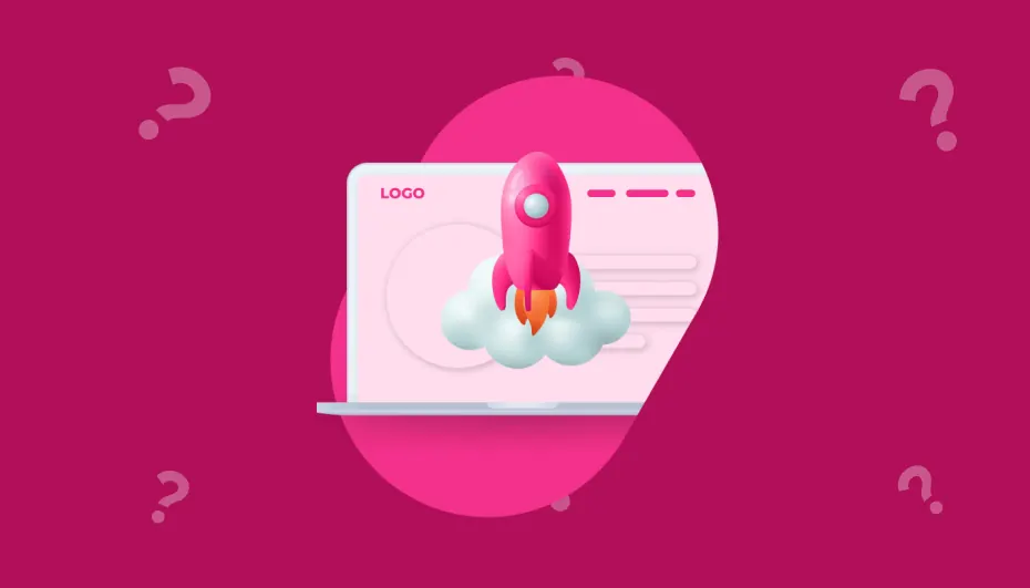 a rocket flies out of a laptop